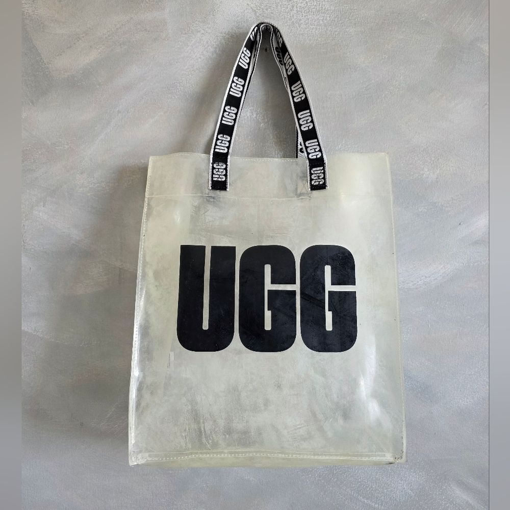 UGG Transparent Clear Double Strap Large Tote Bag 12x14.5x5'D